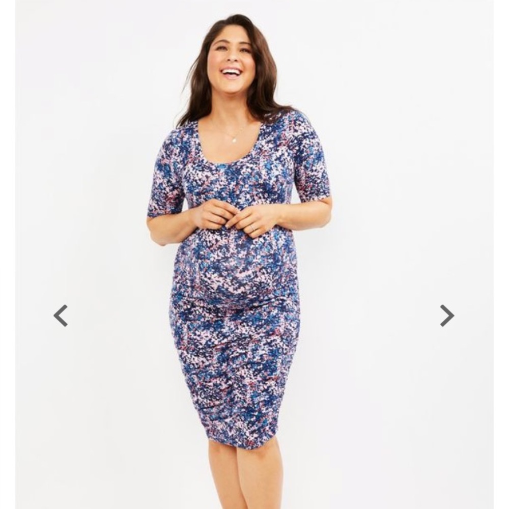 Speckled maternity dress